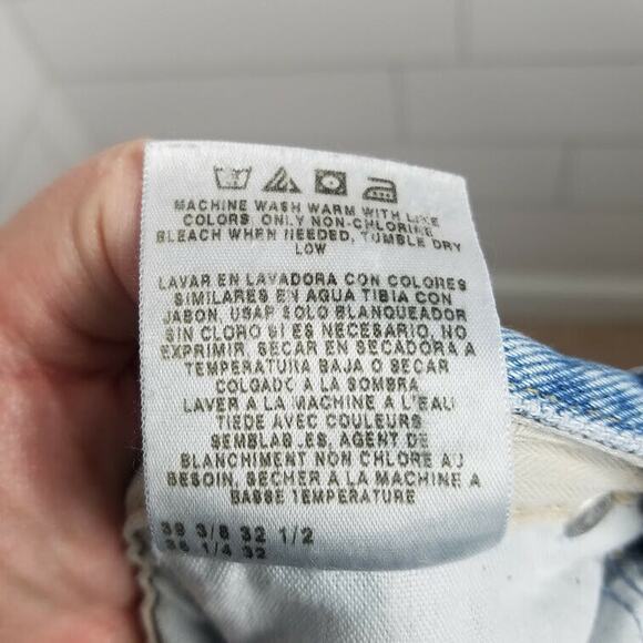 Wrangler Jeans Mens Relaxed Fit Blue Y2K Light Wash 38x32 Denim Straight Leg - Picture 5 of 11